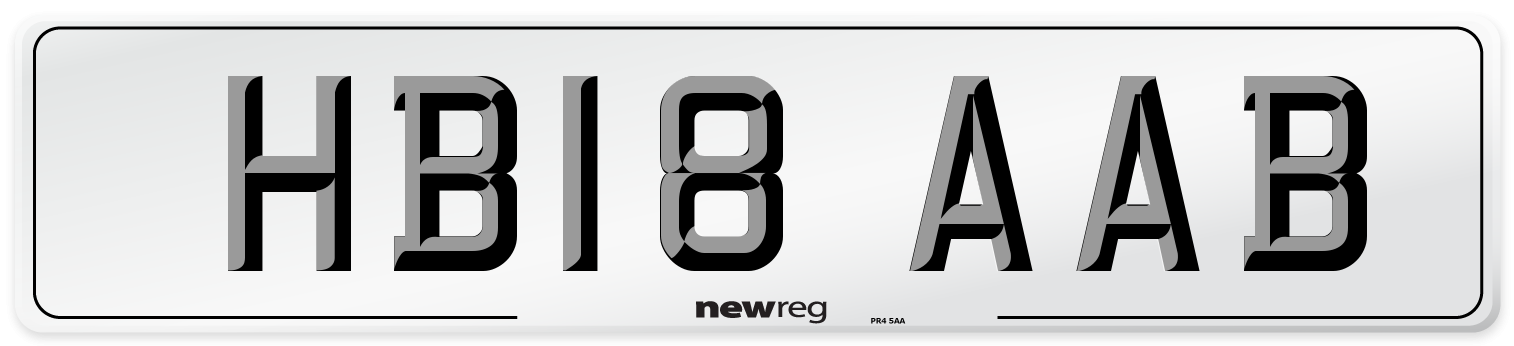 HB18 AAB Number Plate from New Reg